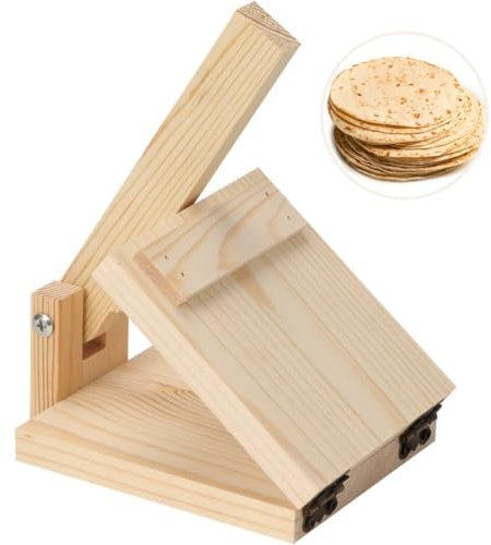 Kapmore Traditionelle Tortilla-Presse aus Holz – authentischer mexikanischer Teigglätter