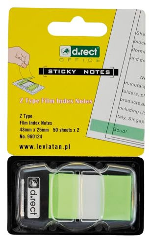 D.RECT 24 Verpackungen Haftstreifen Pagemarker Index Haftmarker Film Textstreifen PET-Folie 25x43mm 50 Stück