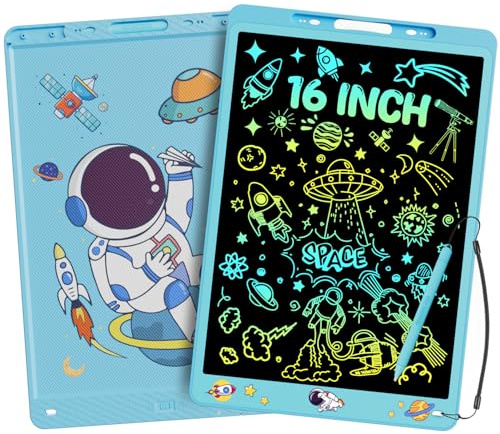 Electight 16 Inch LCD Writing Board, Light Up Colorful Screen Doodle Board, Toddler Educational Toys for 3-9 Years Old Boys Girls, Reusable Kids Drawing Pad, Birthday Christmas Toys Gifts(Blue)