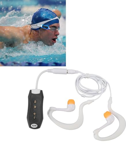 Lettore MP3 Idrodinamico con Auricolare Impermeabile da 8 GB, Lettore Musicale Ricaricabile IPX8 con Suono Eccellente per Nuoto, Immersioni, Corsa (8GB)