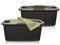 Hausfelder Wäschewanne mit Henkel 58x37x25cm, Wäschekorb groß 2er Set, Wäschekörbe stabil mit Griff aus Kunststoff 35l (Anthrazit-Schwarz, 2 Wannen) 