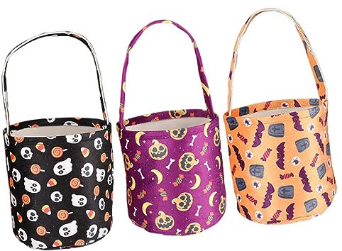 TOPBATHY 3 Stück Halloween Süßigkeiten Aufbewahrungskorb Leckerli Beutel Party Festival Süßigkeiten Geschenktüte Süßigkeiten Beutel