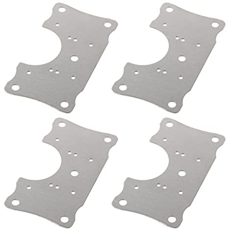Lot de 4 plaques de réparation de charnière en acier inoxydable pour charnière d'armoire, plaque de réparation de charnière de meubles, accessoires de charnière de porte