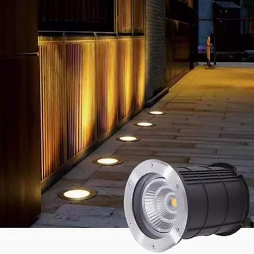Faretto A Fascio Luminoso A LED - Luce Interrata Ad Angolo Regolabile A LED, Luci Paesaggistiche A LED Integrate, Faretti A LED A Terra 220V, Luce For Prato Da Giardino For Parco Ad Angolo(Warm White,