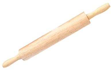 PHENOFICE Wooden Rolling Pin Dough Pastry Roller 47X6X6Cm Khaki Beech Wood Non-Toxic Sturdy Kitchen Supplies for DIY Baking and Making Desserts
