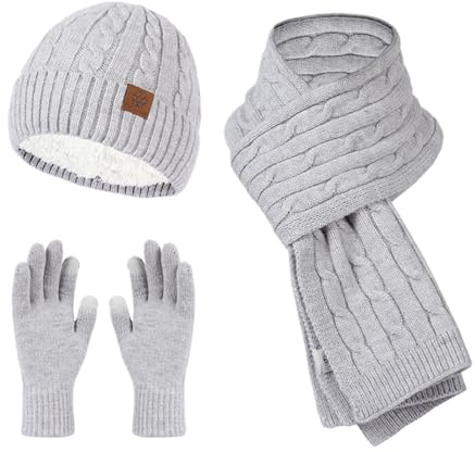 ZALXOZYL Warmer und Plüschiger Weicher Dicker Anzug für Outdoor-Sportarten Winddichtes Kältebeständiges Set Mütze und Handschuhe für Damen Set Mit Mütze Schal und Handschuhen für Kinder und Jungen