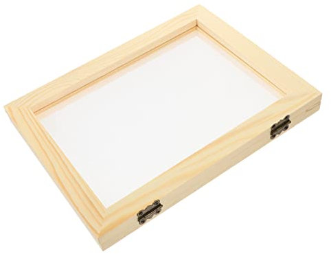 NUOBESTY Papierherstellungsrahmen Aus Holz DIY-papierpaket Für Junge Mädchen Handgeschöpfter Papierrahmen Mit Netz Papierherstellungsset Mit Werkzeugen Holzsieb Zur Papierherstellung