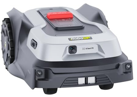 RoboUP T600 Mähroboter ohne Begrenzungskabel für 800㎡, RTK Gesteuerter Rasenmäher Roboter, Automatische u. manuelle Kartierung, Individuelles Mähen, KI Hinderniserkennung Mäher 20° Steigung