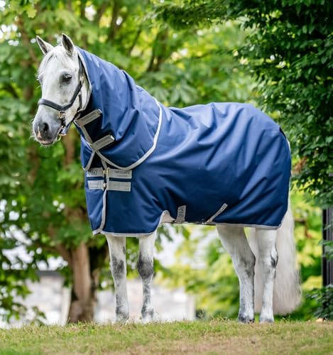 Horseware Amigo Ripstop 900D Plus Turnout 100g Weide Decke mit Halsteil Navy/Titanium Grey