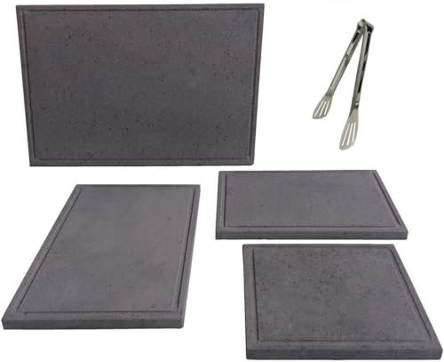 ANGELO PEGORARO Piastra in pietra lavica bistecchiera pietra naturale per barbecue (CM 60X40)