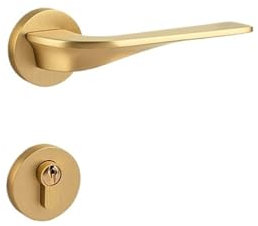 Serratura magnetica for porta interna in ottone camera da letto serratura meccanica serratura a maniglia serratura divisa(Matte Gold)