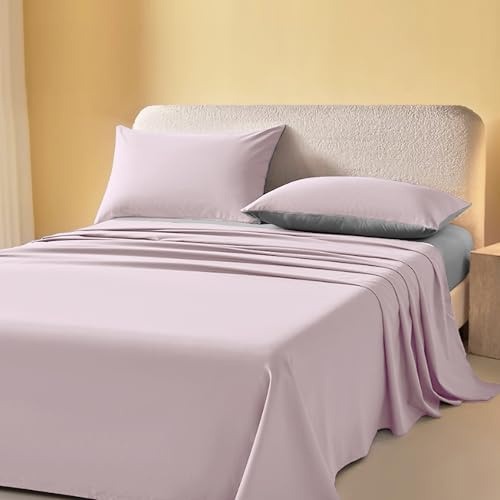 BESCH Juego de Sabanas 4 Piezas 200x190 para Cama de 200 - Sábanas Bajera Ajustable + Encimera y 2 Fundas de Almohada 45x110cm Tacto Extra Suave No Hace Bolitas (Rosa)