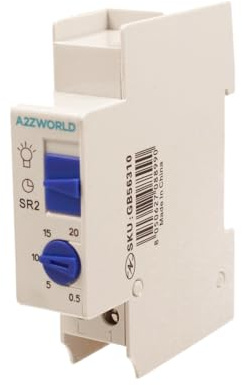 Temporizzatore Luce Scala Guida DIN 16A 2300W, Timer Relè Meccanico 220-240V AC per Scale e Corridoi, Regolazione Tempo 0.5-20 Min, Modello ALC18 JXTC-01