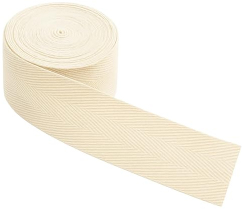 Cotton Bias Binding Tape for Sewing, Natural White Bias Tape, Herringbone Webbing Tape for DIY Crafts, Gift Wrapping, Home Decor, 5 cm Wide x 10 m Long