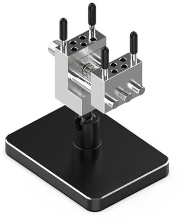 Doppelzweck-Miniatur-Schraubstock mit abnehmbarer Basis und 360-Grad-Kugelgelenk für Schmuck, Elektronik, Montage, rostfreie Oberfläche, Stahlschraubstock