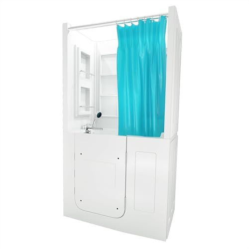 AcquaVapore Seniorendusche und Sitzwanne Kombination Wanne mit Tür S08D-A-R 68x110x205cm