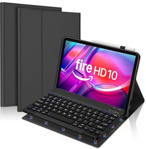 Keyboard Case for Fire HD 10 & 10 Plus 10.1 inch (13th/11th Gen 2023/2021)