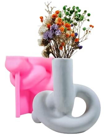 Molde de silicona flexible para jarrones de flores para crear jarrones de arte de estilos nórdicos únicos y decoraciones individuales del hogar