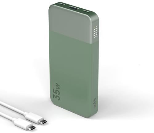 NOBIS 35W Power Bank - Batterie Externe 10000mAh Charge Rapide USB-C avec Affichage Numérique, Chargeur Externe Compatible Téléphone, Tablette et Plus