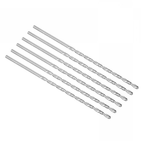 ROWORKX 6Pcs 4mm x 160mm Extra Long HSS Twist Drill Bits - Straight Shank Spiral Drill Bits for Wood, Metal, Aluminium, Plastic