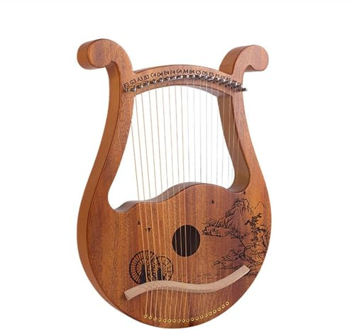Arpa Lira 1 Juego de 19 cuerdas arpa Lira caoba instrumento Musical con llave for afinar cuerda repuesto 35x29x4cm pieza(Ferris wheel)
