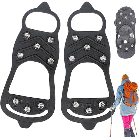 Picchi Antiscivolo - Antiscivolo Per Scarpe | 2 Stivali Con Impugnature Per Ghiaccio E Neve,Con 8 Tacchetti Facili Da Indossare E Togliere, Scarpe Per La Stagione Fredda, Ramponi A Prova Di Cadut