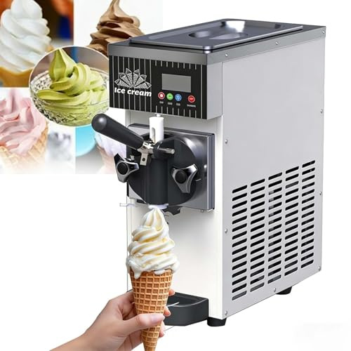 Macchina per Gelato Soft Monogusto, Macchina per Gelato Professionale, Macchina per Yogurt Soft Da 4-5 Kg/H Con Pannello Lcd, Pulizia Automatica, Per Snack Bar(Cream)