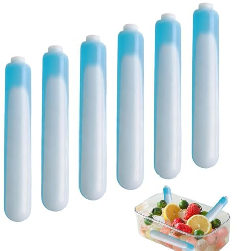 Bastoncini Refrigeranti Per Bottiglie D'Acqua - 6 Pezzi Sicuri Portatili Riutilizzabili - di Ghiaccio per Bottiglia da Acqua,Per Viaggi, Casa, Picnic, Campeggio, Lunch Box, Frigorifero Portatile E