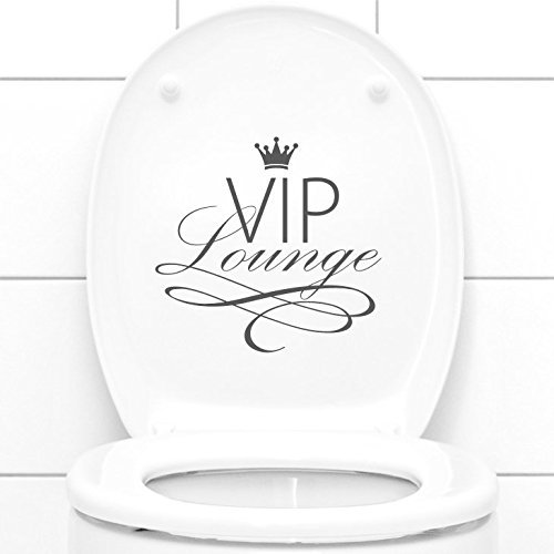 Grandora WC Aufkleber VIP Lounge I weiß (BxH) 19 x 18 cm I Badezimmer Bad Toilette Deckel Sticker selbstklebend Wandaufkleber Wandsticker Wandtattoo W734