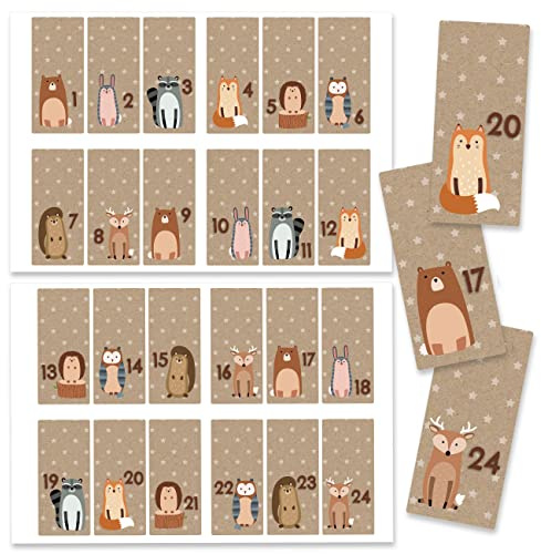 Papierdrachen 24 Adventskalender Zahlenaufkleber - Nr. 34 - Sticker 4 cm - zum Basteln und Dekorieren - Advent 2025