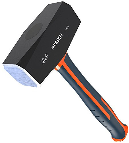 Presch hammer with fibreglass handle 1500 g - TÜV - GS tested for driving in strong nails - fibreglass handle hammer, DIN 6475 with steel head.