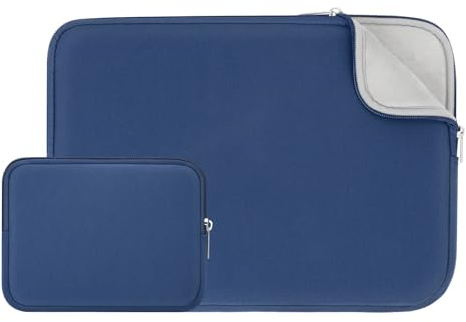 RAINYEAR Custodia per laptop da 13 pollici con tasca portaoggetti per MacBook Air da 13 pollici (M5, M4, M3, M2, M1) e custodia morbida imbottita per MacBook Pro da 13,3 e 14 pollici, Blu Navy