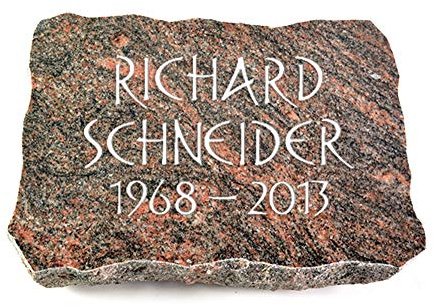 Wilhelmy Grabmale Grabplatte, Grabstein, Grabkissen, Urnengrabstein, Liegegrabstein Modell Pure 40 x 30 x 5 cm Himalaya-Granit, poliert inkl. Gravur (Ohne Ornament)