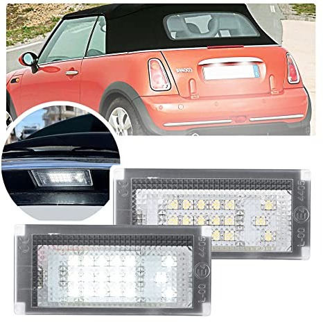NSLUMO - Lampadine LED per illuminazione targa, 3582 SMD con Canbus 6000 K allo xeno bianco freddo per Mini Coo.per R50/R52/R53 2 pezzi | targa compatibile con M/INI C/OOPER R50 R52 Covertable R53 Plug&Play alta potenza OEM 51247114535