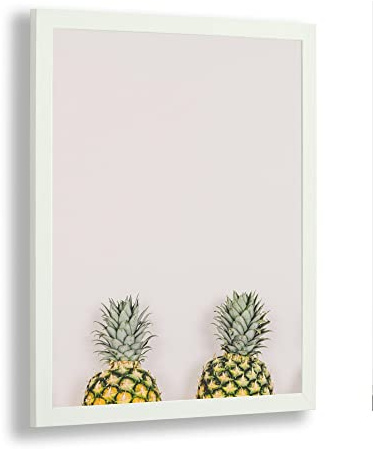 Bonito Slimline Profil Bilderrahmen Posterrahmen 48x68 cm Weiß gemasert 68x48 cm Puzzlerahmen Diamond Painting mit Kunstglas klar