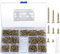 420 Pcs Brass Self Tapping Screws, Wood Self Drilling Flat Cross Head Screws Assortment Kit, Carbon Steel Galvanized Countersunk Head Screws with M6 Screw Anchors for Wood Furniture DIY