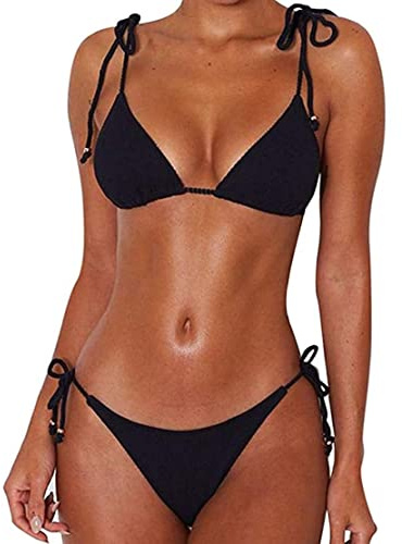 CheChury Mujer Bikini de Lazo Lateral Push Up Traje de Baño de Dos Piezas Triángulo de la Parte Inferior Descarada Sexy Bikinis Brasileño