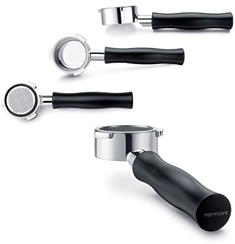 Normcore 51mm Naked Bottomless Portafilter 3 Ears Fits Delonghi Dedica EC680 and EC685, and SMEG & EUPA Coffee Machines with Anodized Aluminum Handle - Included Portafilter Filter Basket