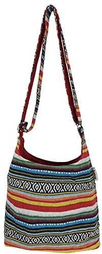 Sunsa Damen Umhängetasche. Hobo Tasche aus gewebter Baumwolle mit verstellbare Henkel. Crossbody Schultertasche mit Streifen Design. Geschenkideen für Frauen/Mädchen