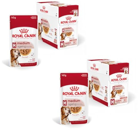 Royal Canin Medium Ageing 10+ | Paquete Doble | 2 x 10 x 140 g | Comida húmeda para Perros de tamaño Mediano (11 a 25 kg) | A Partir de los 10 años | para favorecer un envejecimiento Saludable