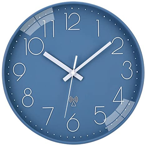 ACCSHINE 30cm Orologio da Parete Radiocontrollato Orologio da Parete Moderno Silenzioso Senza Ticchettio Semplice Classico Orologio al Quarzo per Camera da Letto, Scuola, Ufficio, Soggiorno, Cucina
