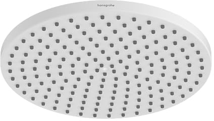 hansgrohe Raindance S - Kopfbrause, Duschbrause (240 mm), Regendusche mit 1 Strahlart (PowderRain) für Wand- oder Deckenmontage, Brausekopf mit Antikalk-Funktion, Mattweiß, 27623700