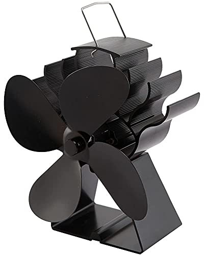 Mini Ventilateur de poêle avec 4 pales, Ventilateur de cheminée, Ventilateurs de brûleur à Bois/bûches Fonctionnement Silencieux, Distribution Efficace de la Chaleur, pour poêles à gaz/granu