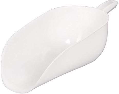 Pistro Plastic Utility Scoop, Multi-functional Shovel for Ice, Dry Goods, Spices, Pet Food, Flour, Bar, Buffet, Wedding Party, Heavy-Duty Scoop Shovel -White