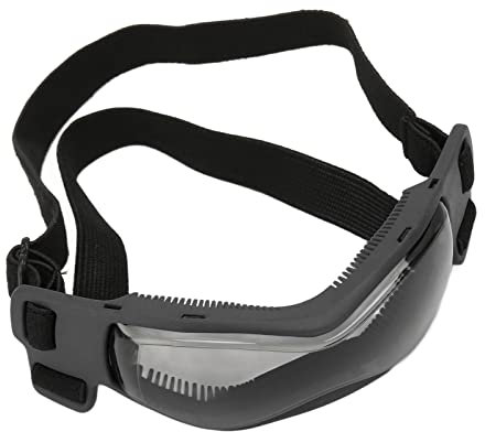 Tnfeeon Hundesonnenbrille für Kleine Mittelgroße Hunde UV-Schutzbrille mit Verstellbarem Riemen für Augen- und Windschutz (Schwarz)