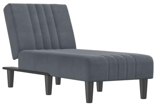 vidaXL Chaiselongue Dunkelgrau Samt