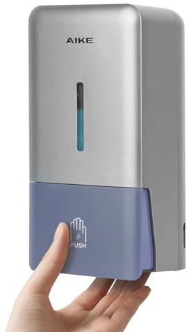 AIKE AK1006 800ML Wall Mounted Soap Dispenser, Plastic Manual Hand Soap Dispenser, Liquid Soap Dispenser for Public Usage