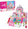 Balakaka Dolls House with 1 Toy Figures, 3-Floor & 8-Room Dollhouse With Light, Princess Dream House With Furniture & Accessories, Princess Castle Toy Gift for Girls Ages 3+