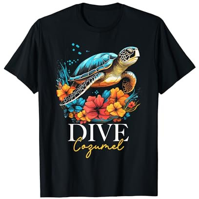 Dive Cozumel Mexiko Meeresschildkröte Taucher Souvenir T-Shirt