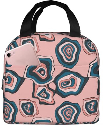 Loncheras aisladas para hombres y mujeres, trabajo, círculos coloridos abstractos, bolsa térmica suave aislada para viajes, lonchera pequeña a prueba de agua para hombres y mujeres, bolsa de almuerzo